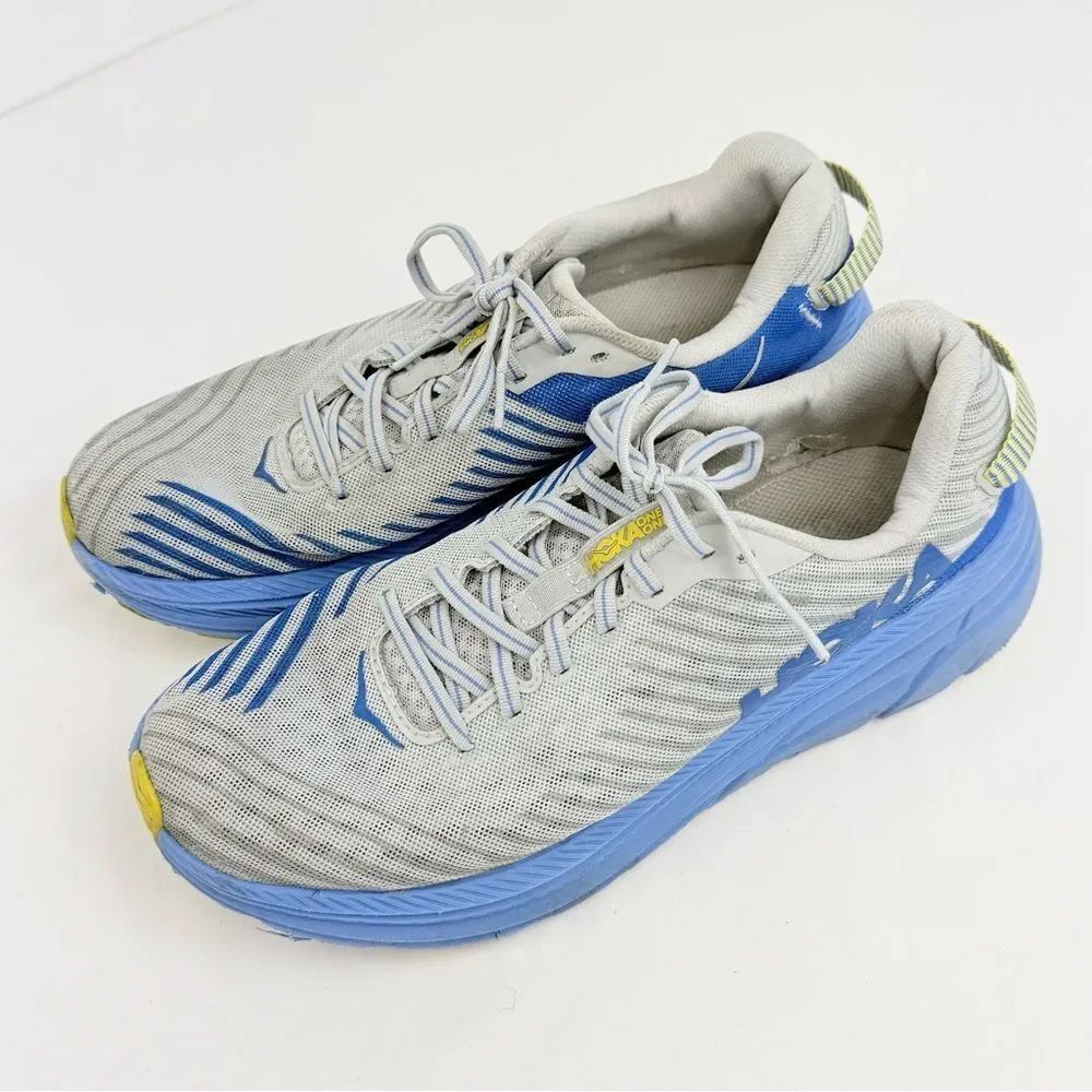 Hoka One One RICON Running Athletic Sneaker in Oyster Mushroom Nebulas Blue